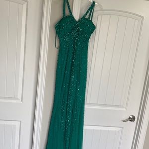 Sean Collection Sequin Mermaid Halter Gown